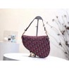 Dior Saddle Bag In Bordeaux Oblique Jacquard Canvas 164