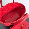 Bottega Veneta Mini Cabat Bag In Red Intrecciato Lambskin 851