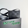 Bottega Veneta Small Cassette Bag In Black Intrecciato Lambskin 979