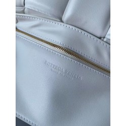 Bottega Veneta Padded Cassette Bag In White Lambskin 695