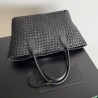 Bottega Veneta Medium Cabat Bag In Black Intrecciato Lambskin 362