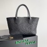 Bottega Veneta Medium Cabat Bag In Black Intrecciato Lambskin 362