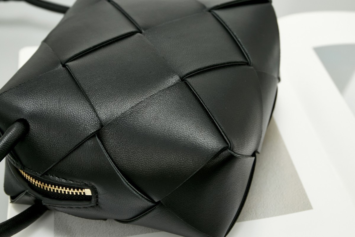 Bottega Veneta Mini Cassette Camera Bag In Black Lambskin 569