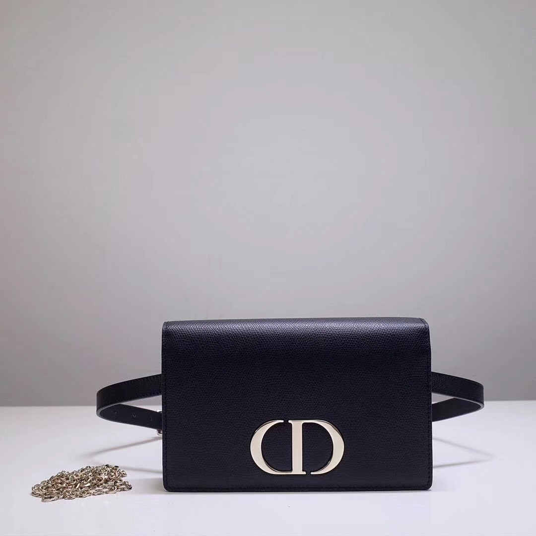 Dior 30 Montaigne 2 In 1 Belt Bag In Black Calfskin 630