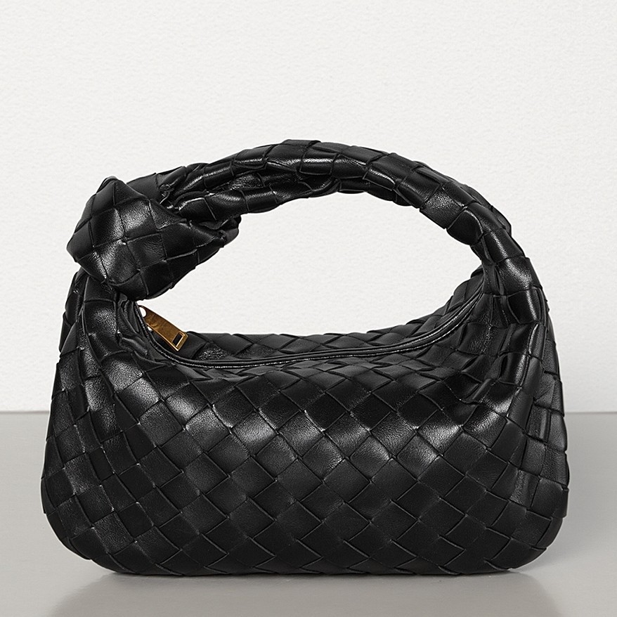 Bottega Veneta Mini BV Jodie Bag In Black Woven Leather 635