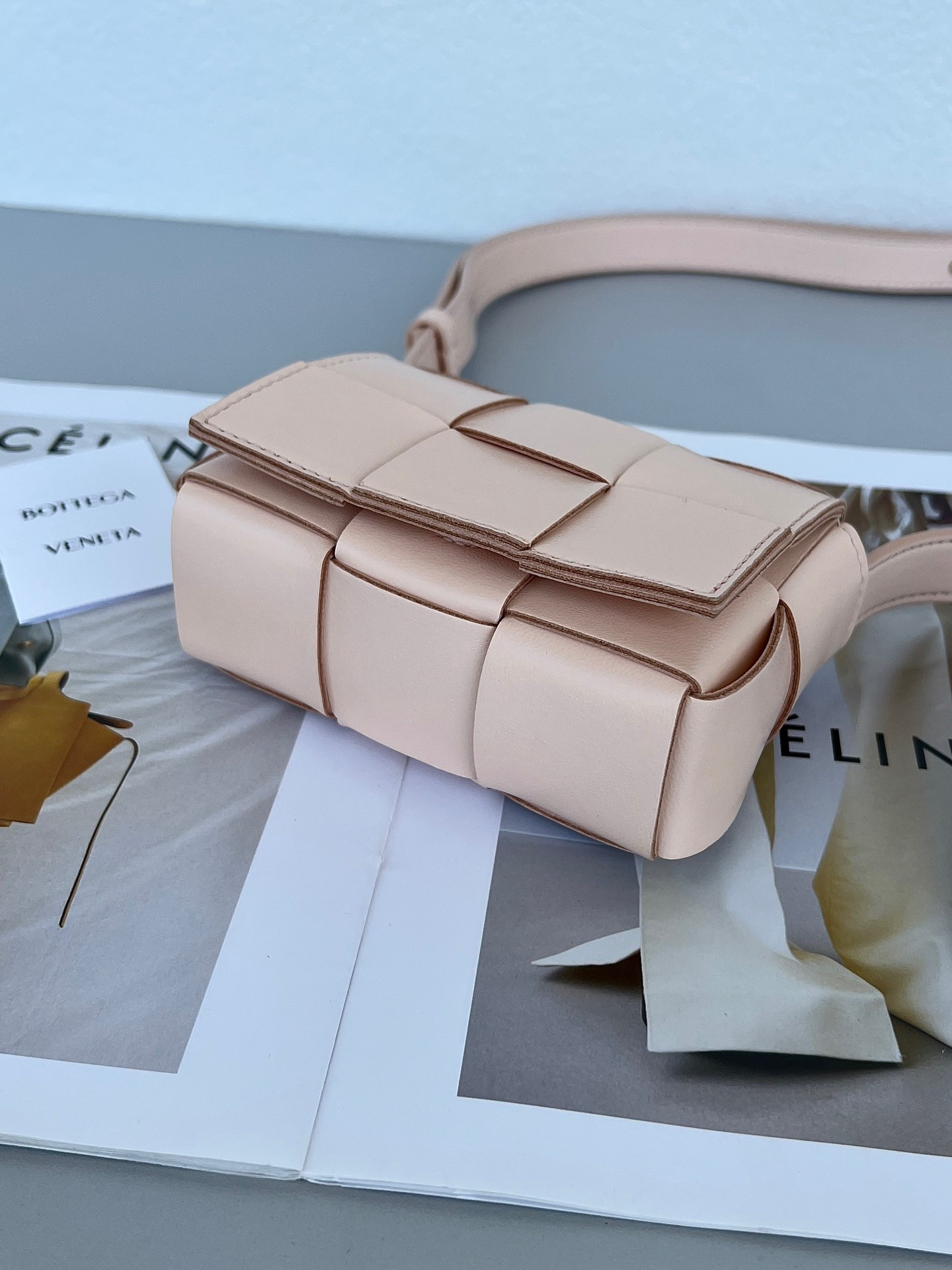 Bottega Veneta Candy Cassette Bag In Melon Washed Lambskin 678