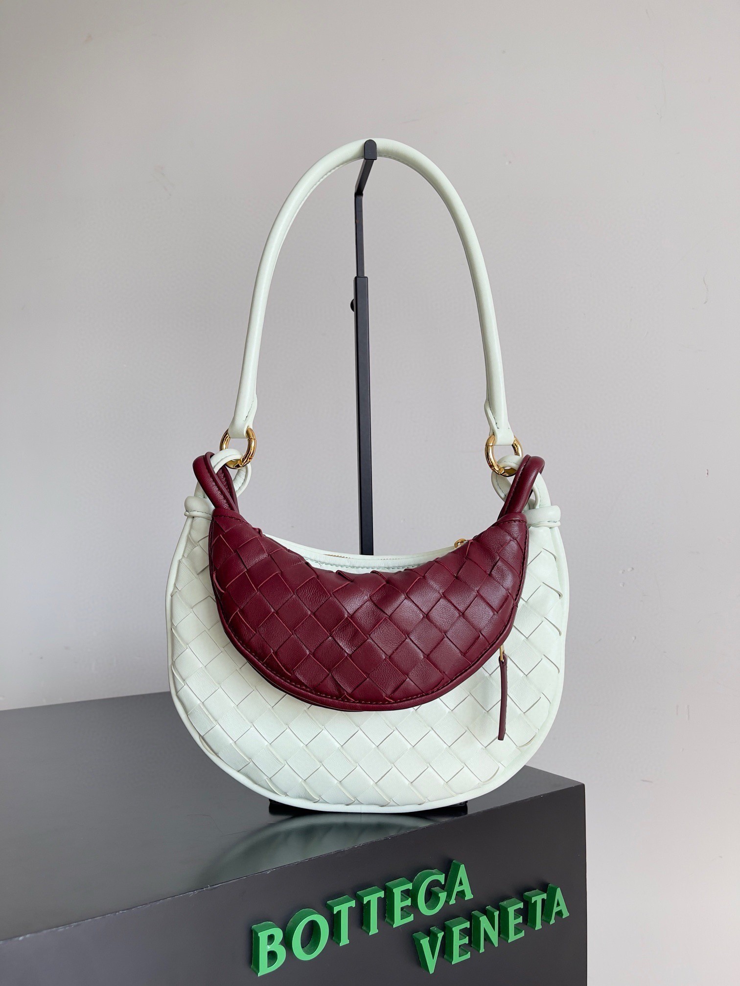 Bottega Veneta Gemelli Small Bag in Glacier/Barolo Intrecciato Lambskin 648