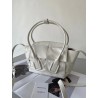 Bottega Veneta Mini Arco Bag In White Intrecciato Leather 901