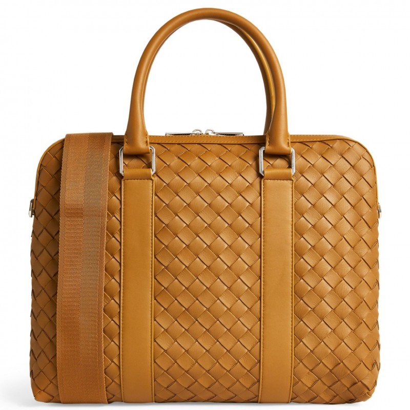 Bottega Veneta Large Briefcase In Brown Intrecciato Calfskin 117