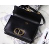 Dior 30 Montaigne Shoulder Bag In Black Calfskin  849