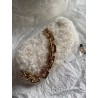 Bottega Veneta The Chain Pouch In White Shearling 226