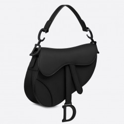 Dior Mini Saddle Bag In Black Ultra Matte Leather 189