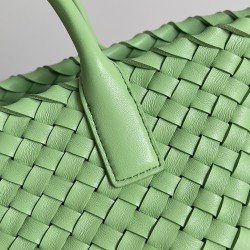 Bottega Veneta Mini Cabat Bag In Pistachio Intrecciato Lambskin 345