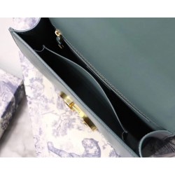 Dior 30 Montaigne Shoulder Bag In Storm Blue Calfskin  914