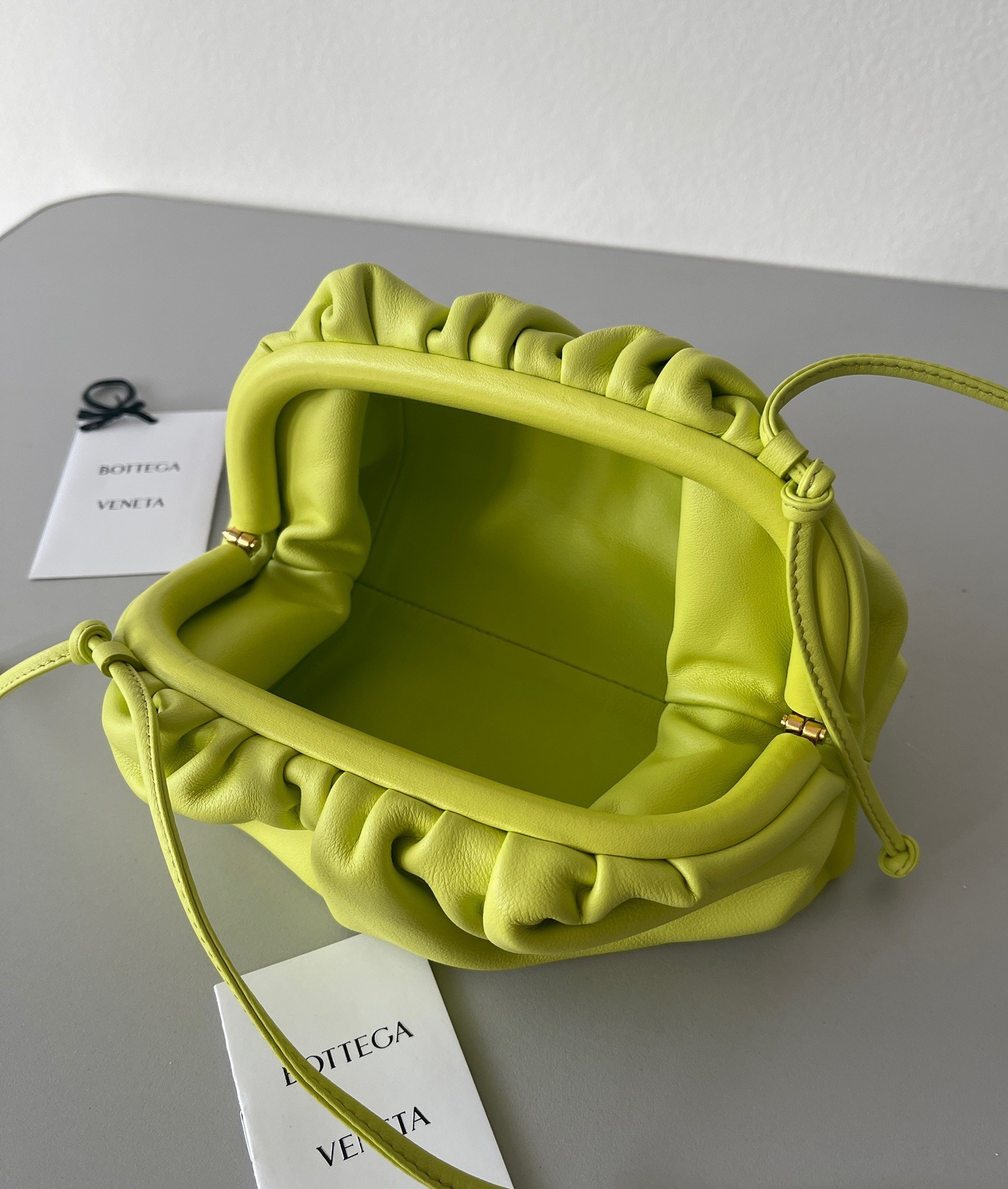 Bottega Veneta Mini Pouch Bag In Kiwi Calfskin 696