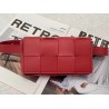 Bottega Veneta Cassette Belt Bag In Red Intrecciato Leather 755