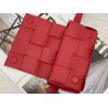 Bottega Veneta Cassette Belt Bag In Red Intrecciato Leather 755