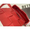 Bottega Veneta Cassette Belt Bag In Red Intrecciato Leather 755