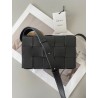 Bottega Veneta Cassett Bag In Black Intrecciato Lambskin 846