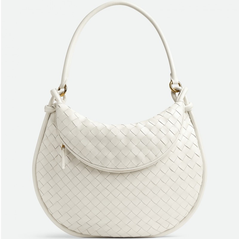 Bottega Veneta Gemelli Large Bag in White Intrecciato Lambskin 922