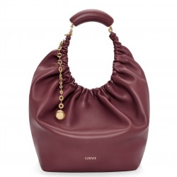 Loewe Medium Squeeze Bag in Bordeaux Nappa Lambskin 280