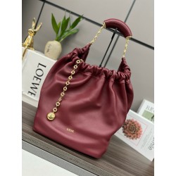 Loewe Medium Squeeze Bag in Bordeaux Nappa Lambskin 280