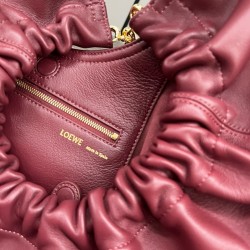 Loewe Medium Squeeze Bag in Bordeaux Nappa Lambskin 280