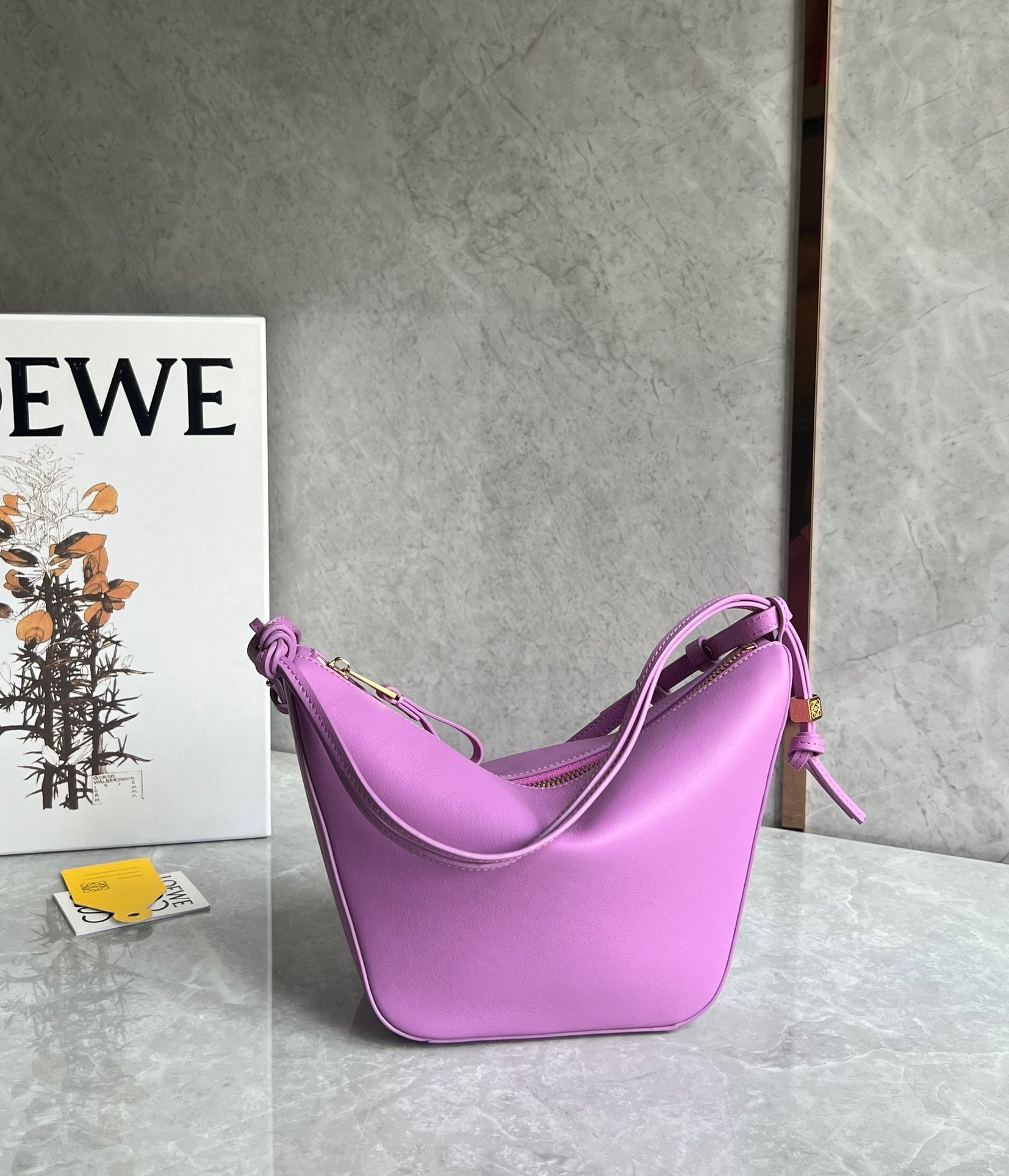 Loewe Mini Hammock Hobo Bag in Rockrose Calfskin 304