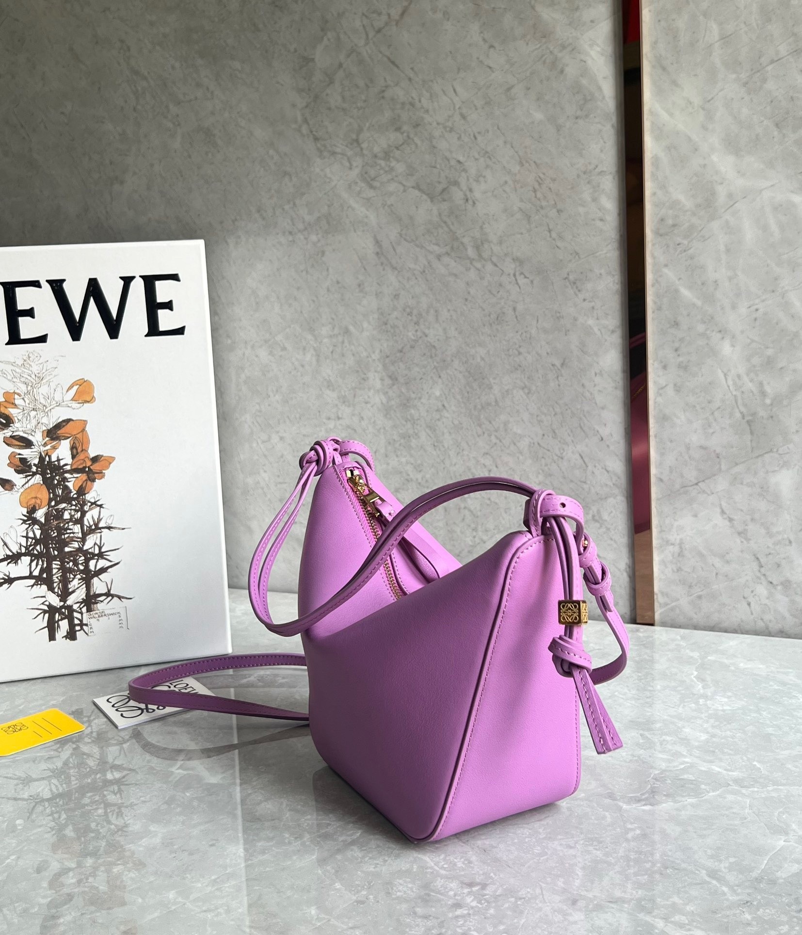 Loewe Mini Hammock Hobo Bag in Rockrose Calfskin 304