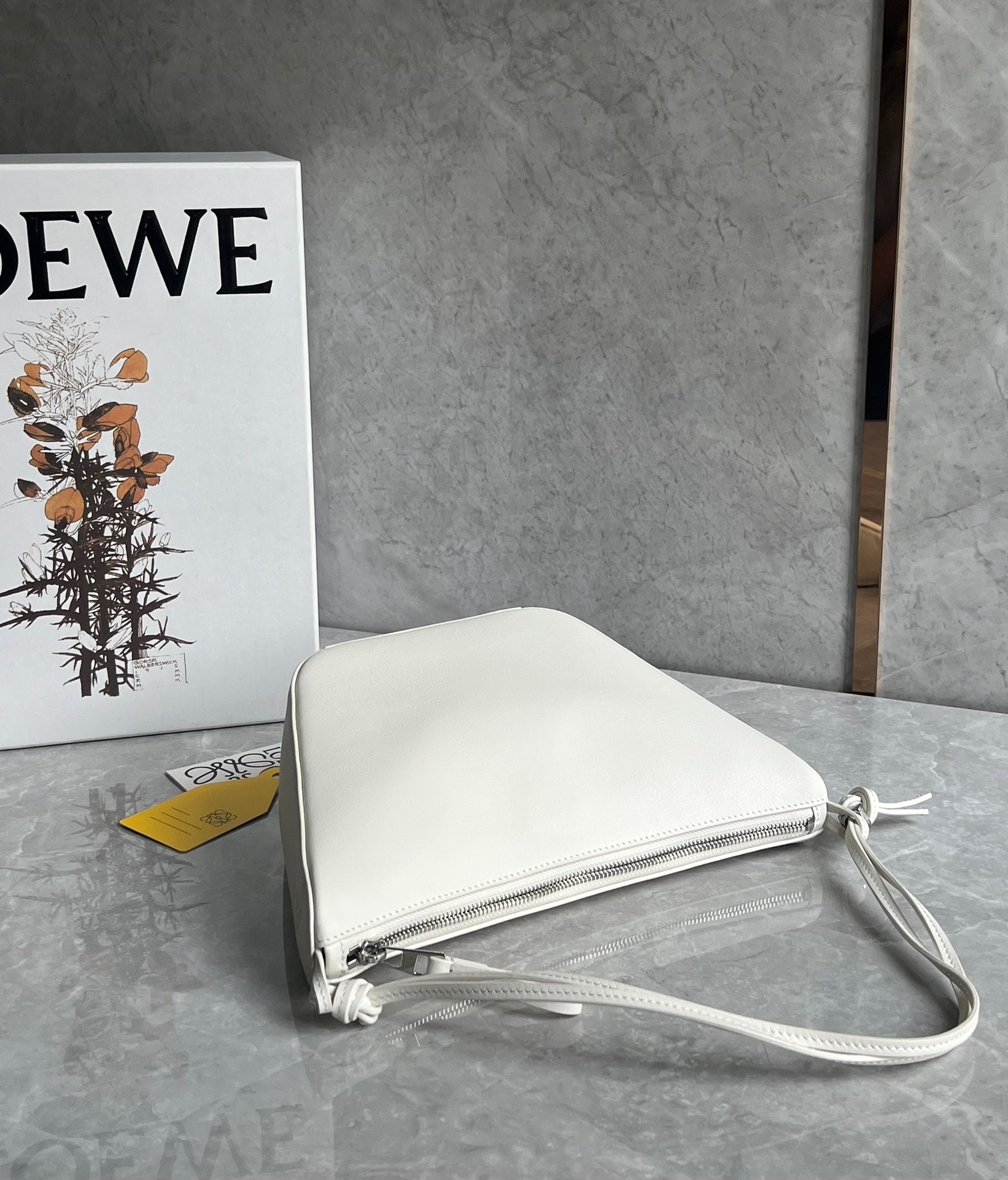 Loewe Mini Hammock Hobo Bag in White Calfskin 333