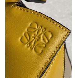 Loewe Puzzle Small Bag In Ochre/White/Taupe Calfskin 354