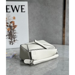 Loewe Puzzle Mini Bag In White Grained Calfskin  384