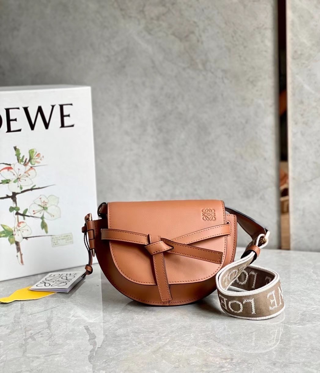 Loewe Mini Gate Dual Bag In Tan Calfskin 692