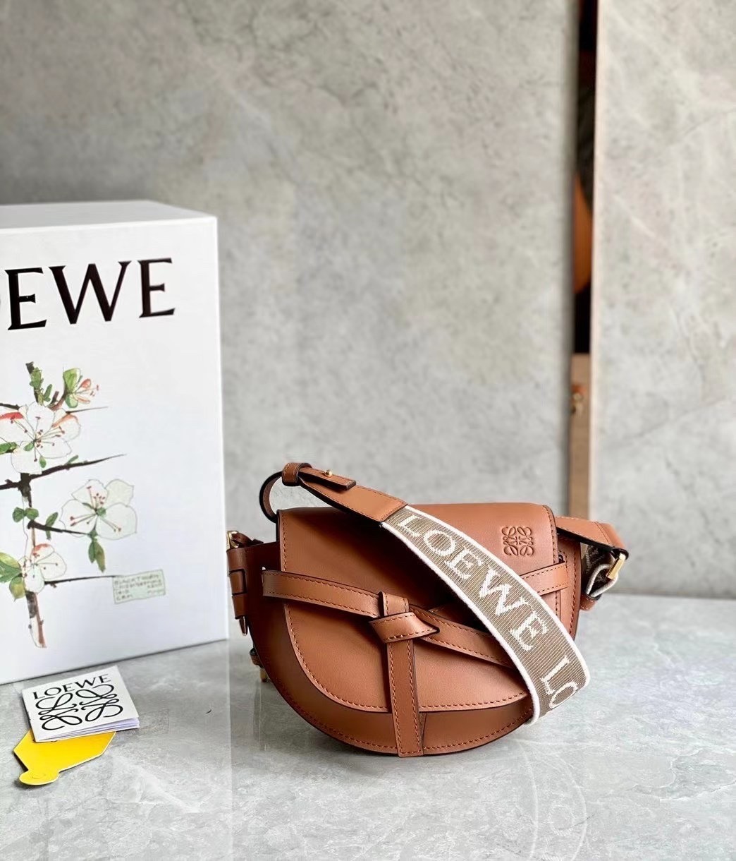 Loewe Mini Gate Dual Bag In Tan Calfskin 692