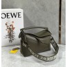 Loewe Puzzle Edge Small Bag In Khaki Green Satin Calfskin 732