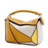 Loewe Mini Puzzle Bag In Ochre/White/Yellow Calfskin 771