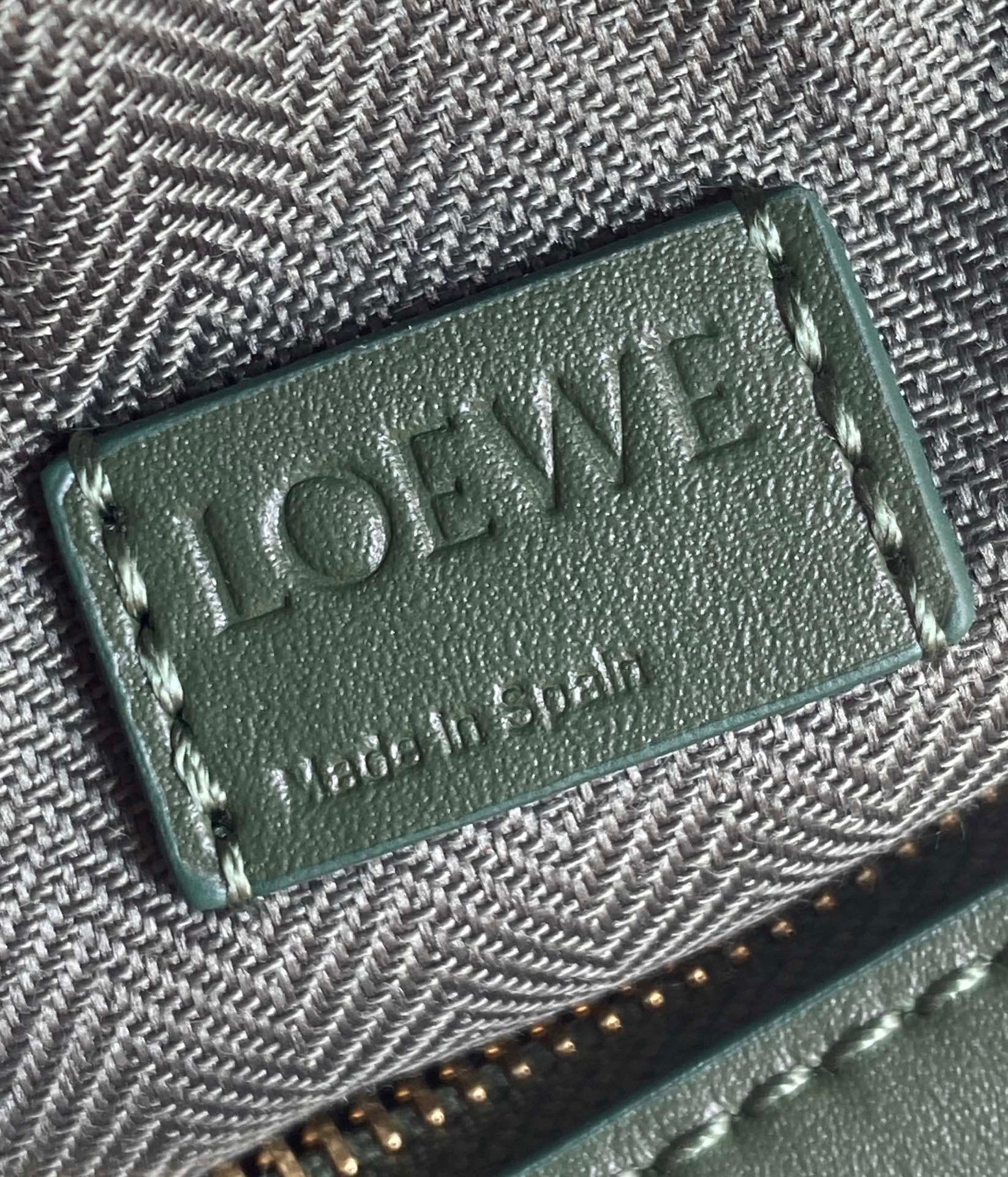 Loewe Puzzle Mini Bag In Vintage Khaki Satin Calfskin 211