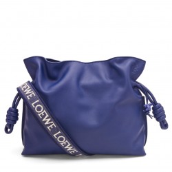 Loewe Flamenco Clutch Bag In Dark Purple Leather  277