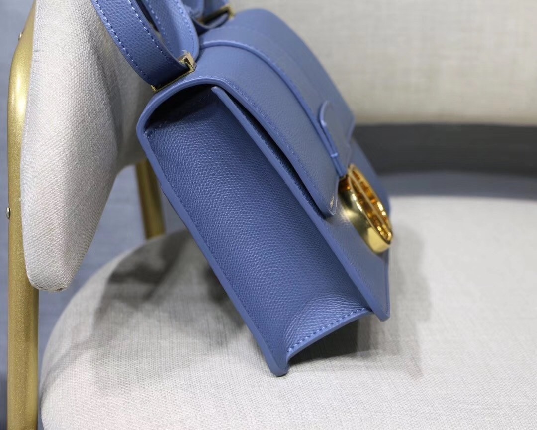 Dior 30 Montaigne Bag In Denim Blue Grained Calfskin 253