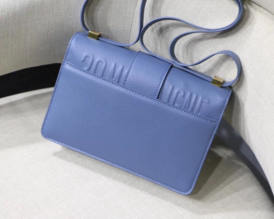 Dior 30 Montaigne Bag In Denim Blue Grained Calfskin 253