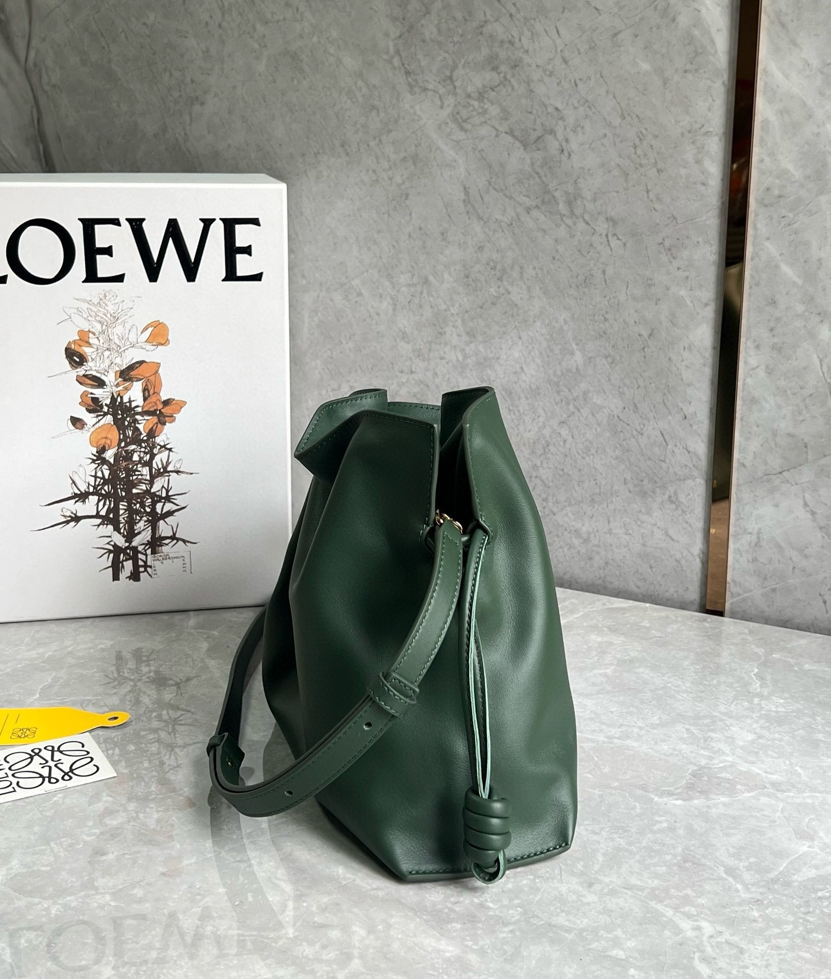 Loewe Flamenco Clutch Bag in Bottle Green Nappa Calfskin  315