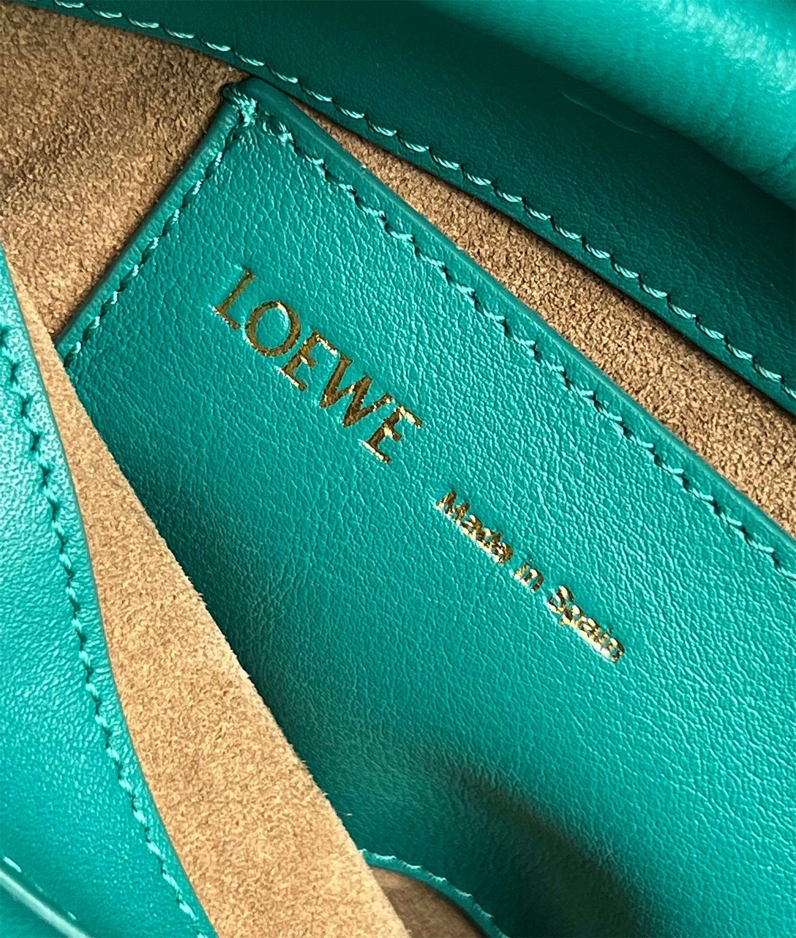 Loewe Paseo Satchel Bag in Green Nappa Leather 343