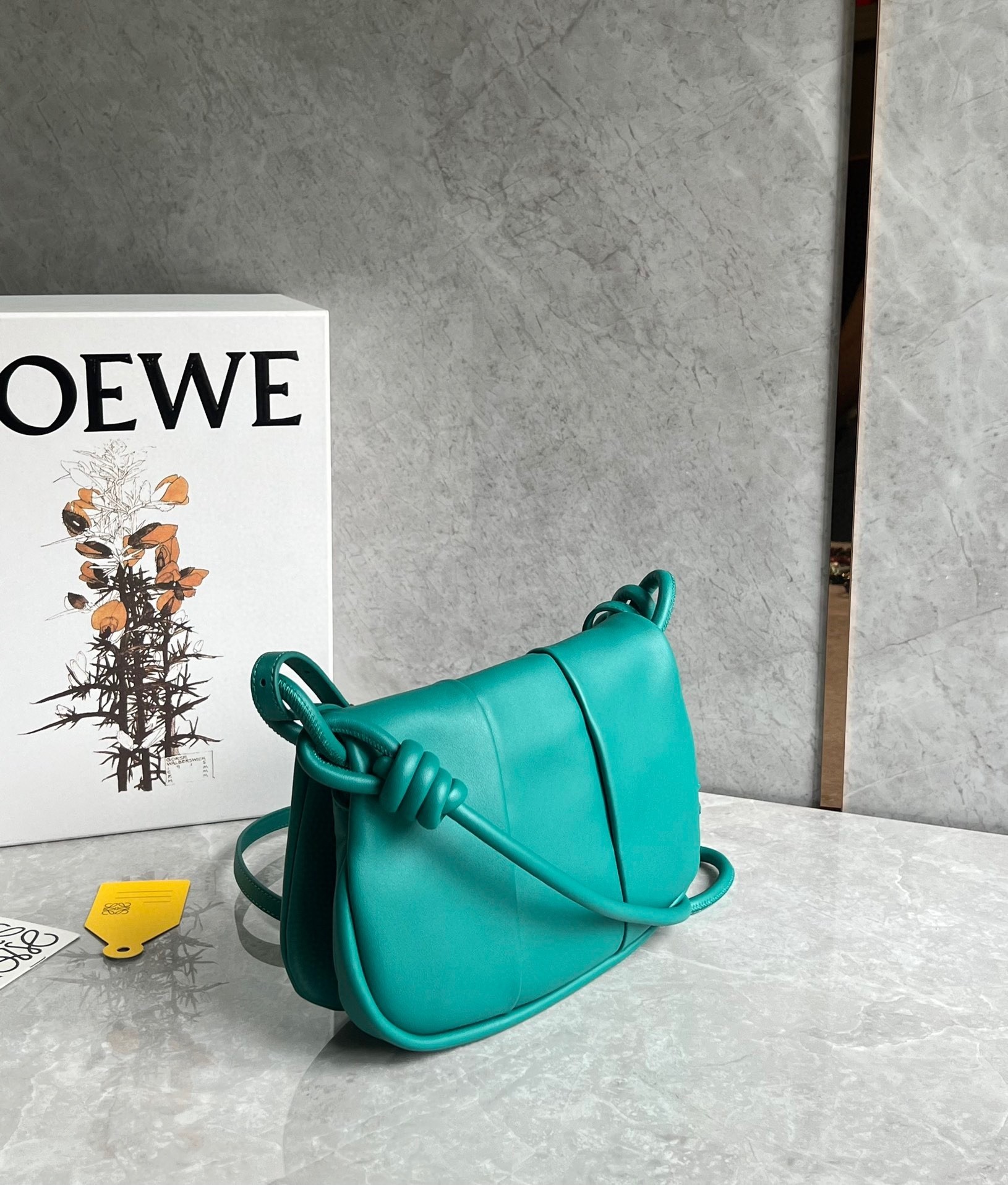 Loewe Paseo Satchel Bag in Green Nappa Leather 343