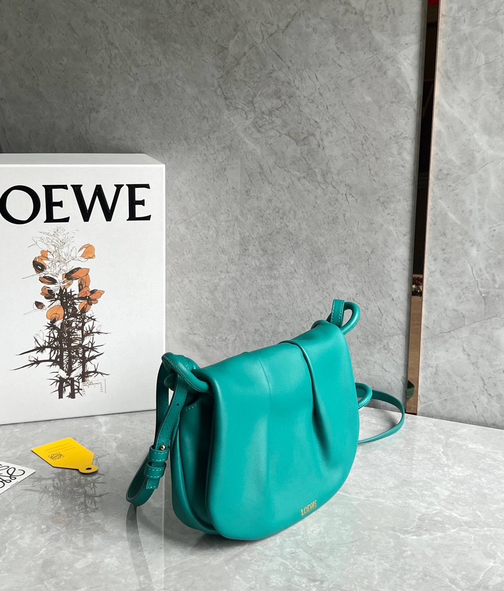 Loewe Paseo Satchel Bag in Green Nappa Leather 343