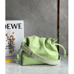 Loewe Flamenco Clutch Bag In Lime Green Leather 383