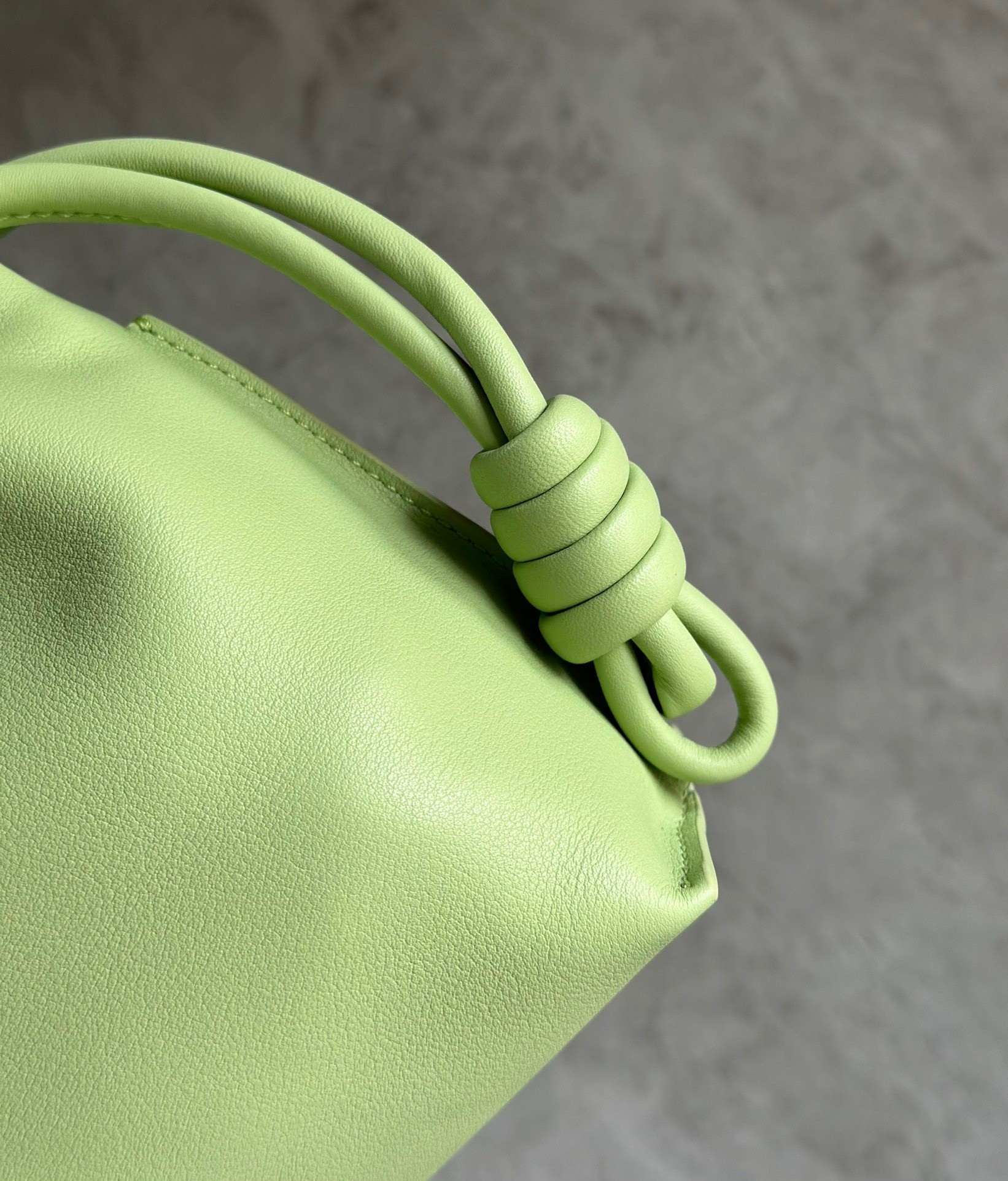 Loewe Flamenco Clutch Bag In Lime Green Leather 383