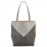  Loewe Medium Puzzle Fold Tote Bag in Grey/Dark Green Calfskin 269