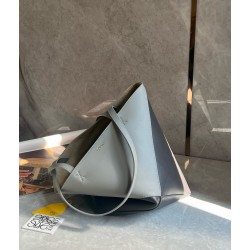  Loewe Medium Puzzle Fold Tote Bag in Grey/Dark Green Calfskin 269