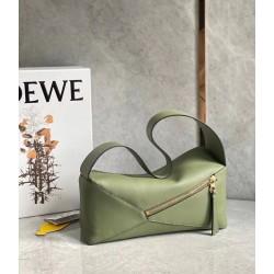 Loewe Puzzle Hobo Bag In Green Nappa Calfskin 331