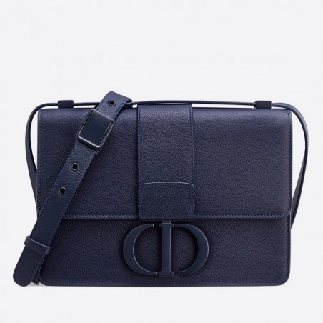 Dior 30 Montaigne Bag In Indigo Blue Matte Grained Calfskin 948